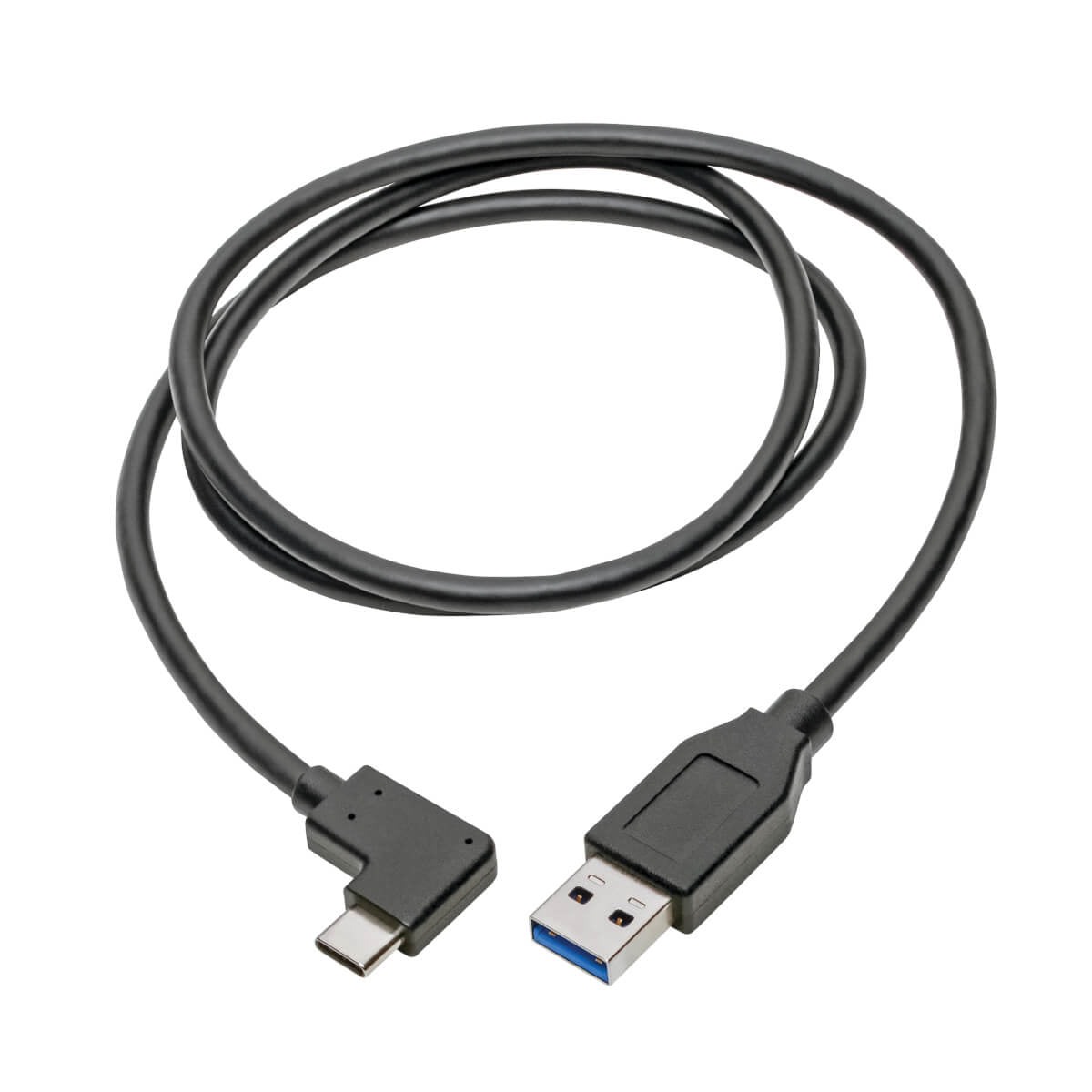 Tripp Lite USB-C auf USB-A Kabel – USB 3.2 Gen 1 (5 Gbit/s) – 0,9 m – Abgewinkelt – Schwarz