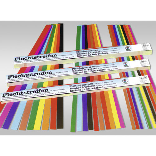 URSUS Flechtstreifen – 1 × 50 cm, sortiert, 130 g/m² – 200 Stück, Papier