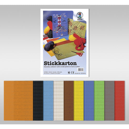URSUS Stickkarton 23 × 33 cm – 300 g/m², 10 Blatt, mehrfarbig