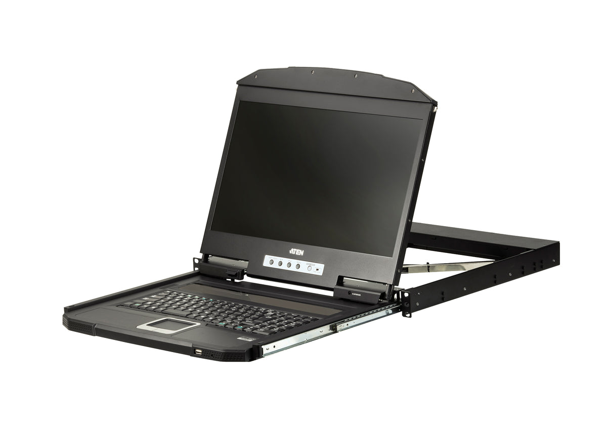 ATEN CL3700NW – 18,5" Rack-LCD-Konsole – 1920 × 1080/60 Hz, 1-Port KVM, DE-Layout – 1U
