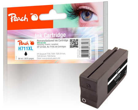 Peach 711XL Schwarz Tintenpatrone (Kompatibel) – 2'675 Seiten – für HP DesignJet T120/T520 Serie