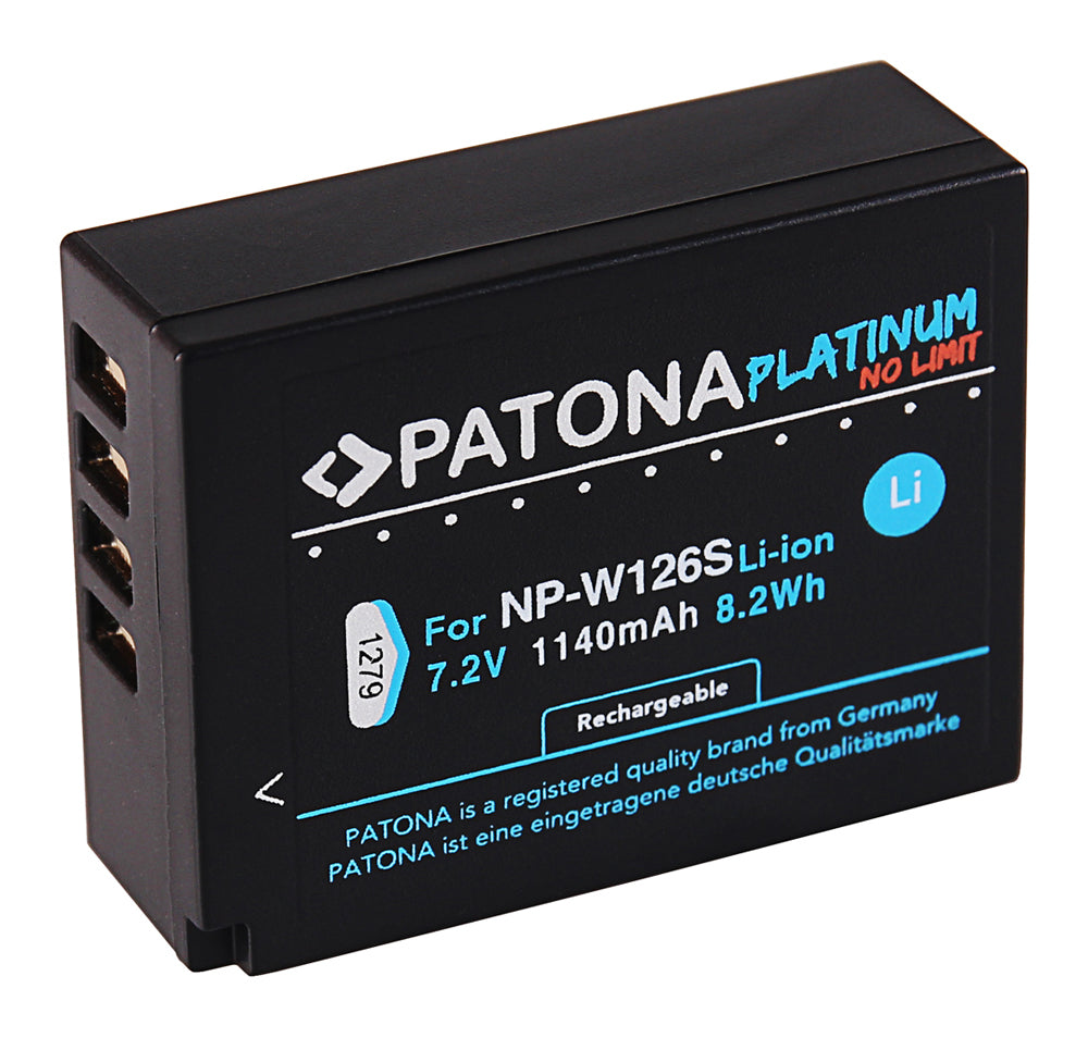 PATONA Platinum Akku NP-W126S – 1140 mAh, 7,2 V – für Fujifilm X-T3, X-T2, X-T1 und andere