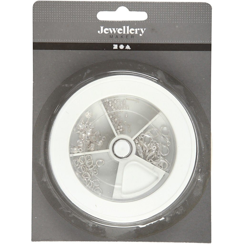 Creativ Company Perlenset, Kupfer – Silber – Karabiner 13 mm – 1 Stk.