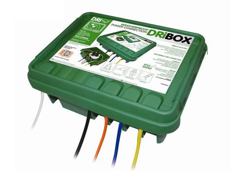DRiBOX Kabelverstauung 330 – 330 × 230 × 140 mm, Kunststoff, Grün, IP55, Sicherheitsverschluss
