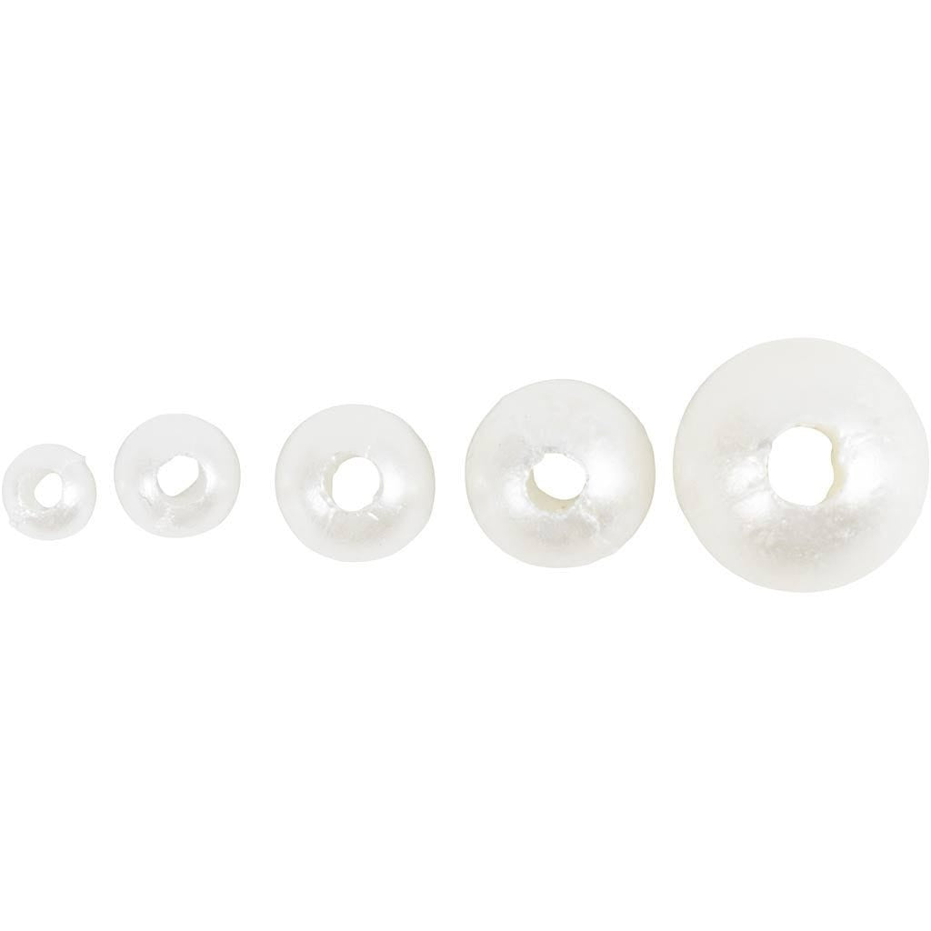 Creativ Company Perlenset, Wachs (Bienenwachs) – Perlweiss – Ø 8 mm, Loch 1,3 mm – 5'000 Stk.