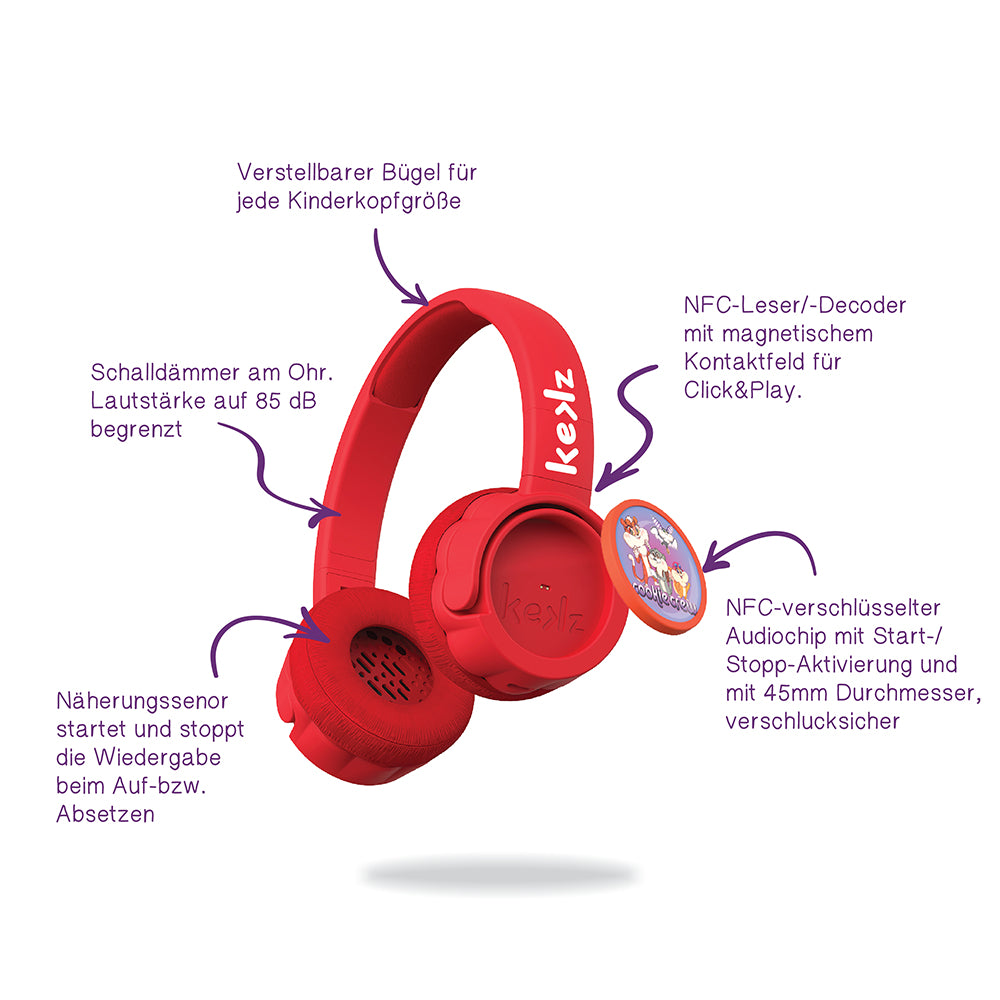 Kekz DE-K23-9892 Kinderkopfhörer – Rot