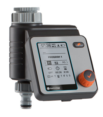 Gardena Bewässerungscomputer – 12 bar, batteriebetrieben, für Hähne G 3/4 (26,5 mm) und G 1 (33,3 mm)