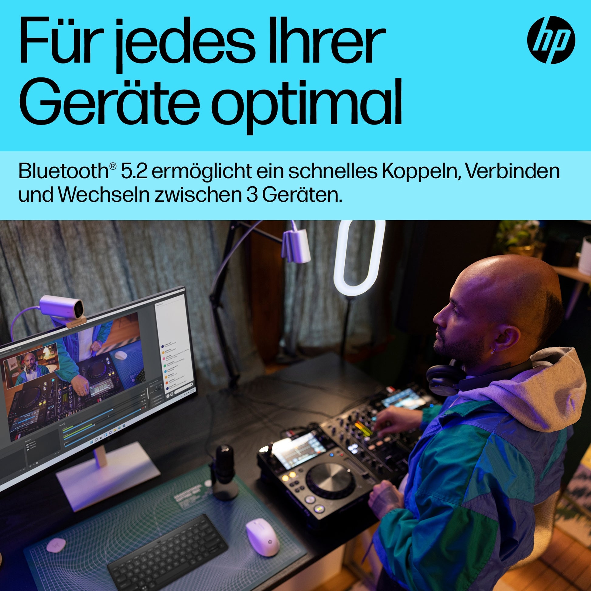 HP 350 – Tastatur – Mechanisch – Bluetooth 5.2 – Ohne Ziffernblock – Schwarz