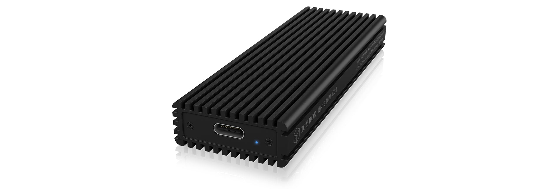 ICY BOX IB-1816M-C31 – 1-Schacht M.2 SSD-Gehäuse – für M.2 (M-Key), PCIe/NVMe, Längen 30–80 mm
