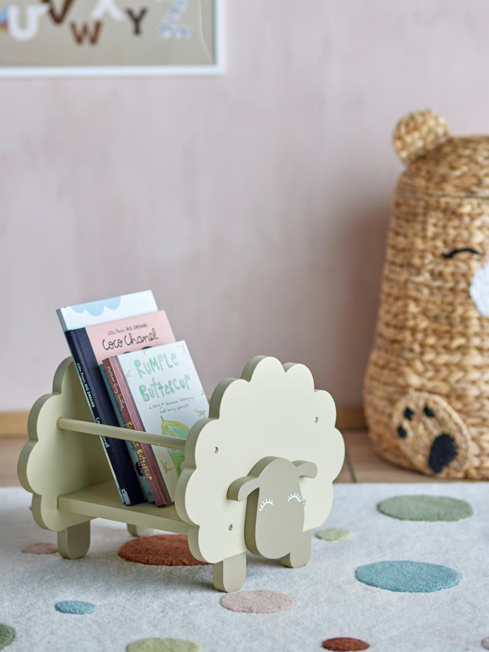 Bloomingville Bücherregal, Dolly Schaf – 1 Boden – 35,0 × 30,5 × 30,0 cm – grau – MDF/Eisen