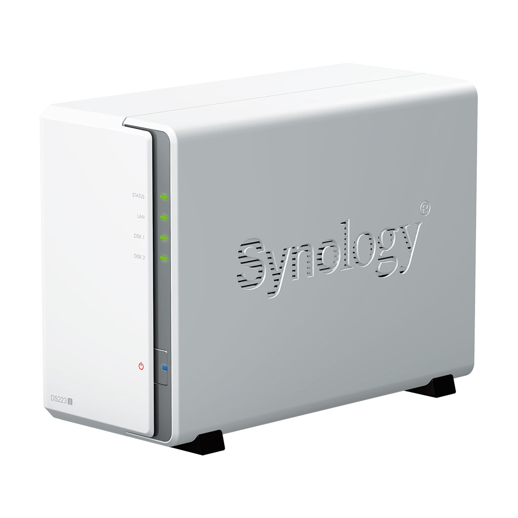 Synology DS223j – 2-Bay Desktop NAS – Realtek RTD1619B, 1 GB RAM, 1GbE, DSM, 4 TB HDD vorinstalliert