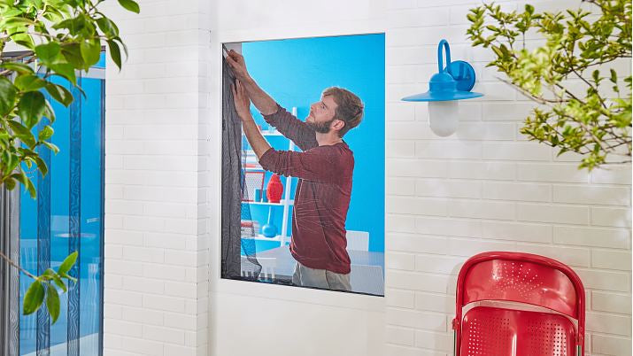 TESA Fenster-Fliegengitter – 130 × 150 cm – grau – waschbar