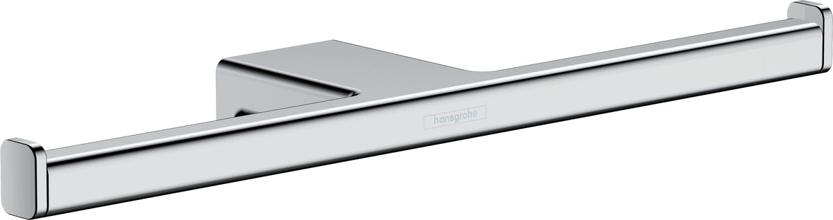 Hansgrohe Toilettenpapierhalter – Metall Chrom, Wandmontiert, Zum Bohren, Für 2 Rollen, 7,8 × 30 × 3,2 cm