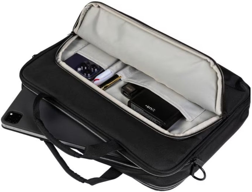 ONIT Notebook-Tasche bis 15,6" – Trolley-Band, 600D rPET – Schwarz