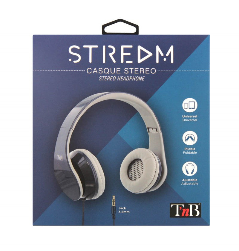 T'nB Stream On-Ear Kopfhörer – Kabel, 3,5 mm Klinke, Dunkelblau