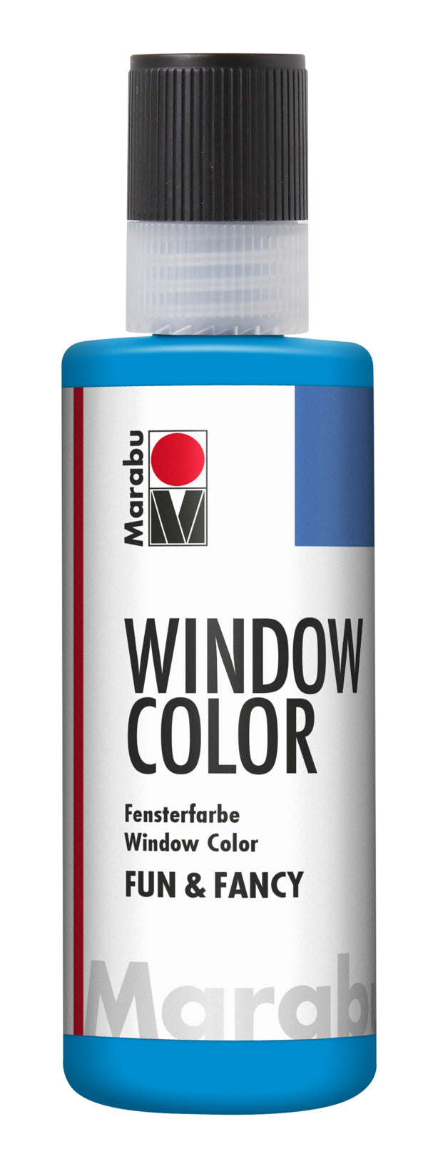 Marabu Fun & Fancy – Fenstermalfarbe – Azurblau, 80 ml, für Glas & Porzellan