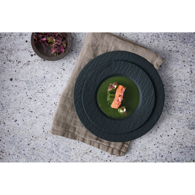 Villeroy & Boch Pastateller – Porzellan, Schwarz, Ø 29,0 cm, mikrowellengeeignet, spülmaschinenfest, 6 Stück