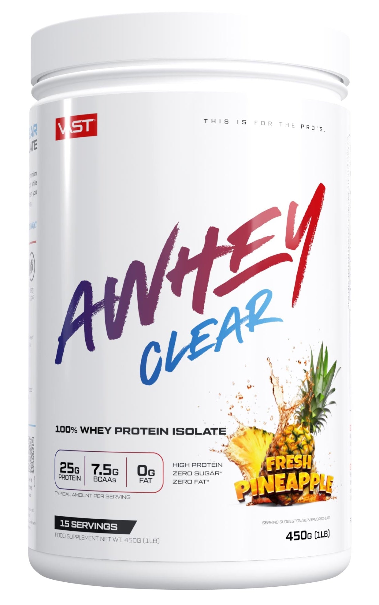 VAST Sports Whey Protein Ananas – glutenfrei, laktosefrei – 450 g