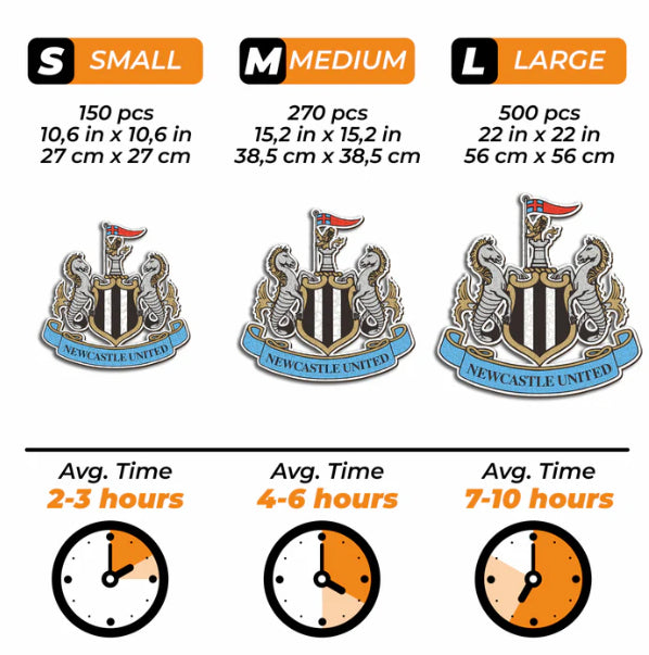 Iconic Puzzles Puzzle Newcastle United FC – 150 Teile – 27 × 27 cm – ab 10 J. – Holz – Mehrfarbig