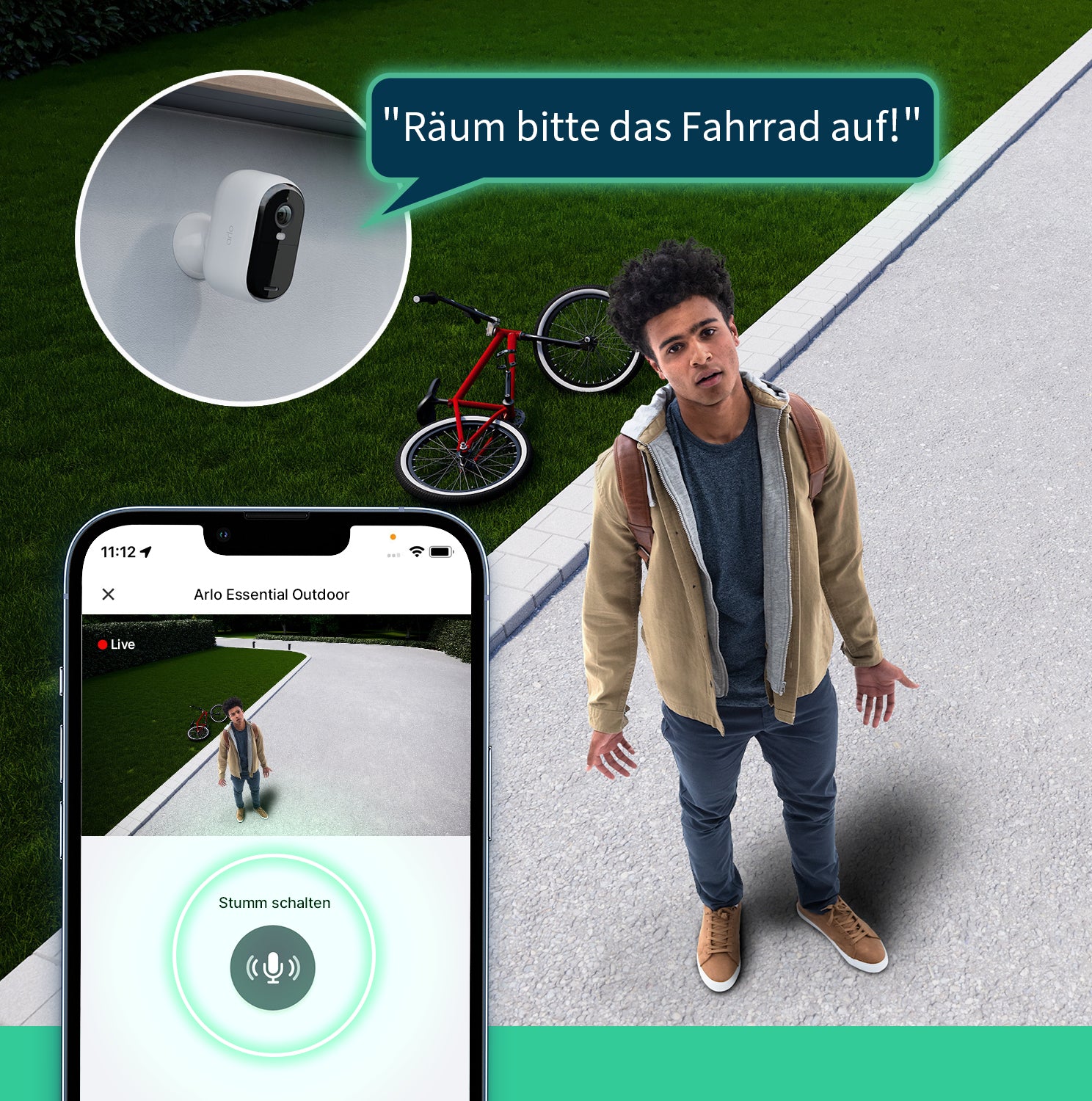Arlo Essential Aussen-Überwachungskamera – HD, mit 2 Solarpanels, 2er-Set