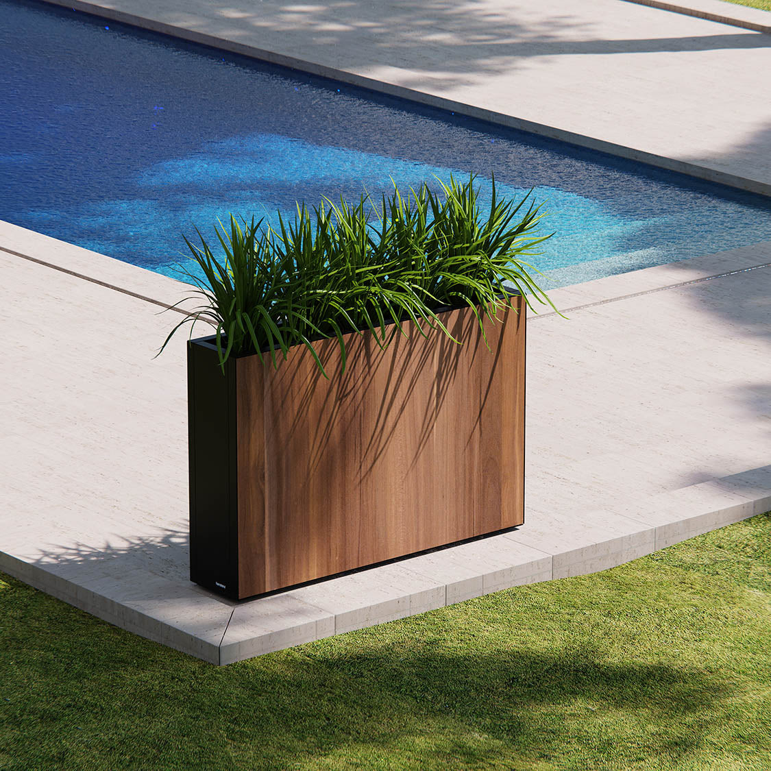 Herstera Pflanzgefäss 384 l – Metall (verzinkt) – schwarz/natur – 1200 × 800 × 400 mm