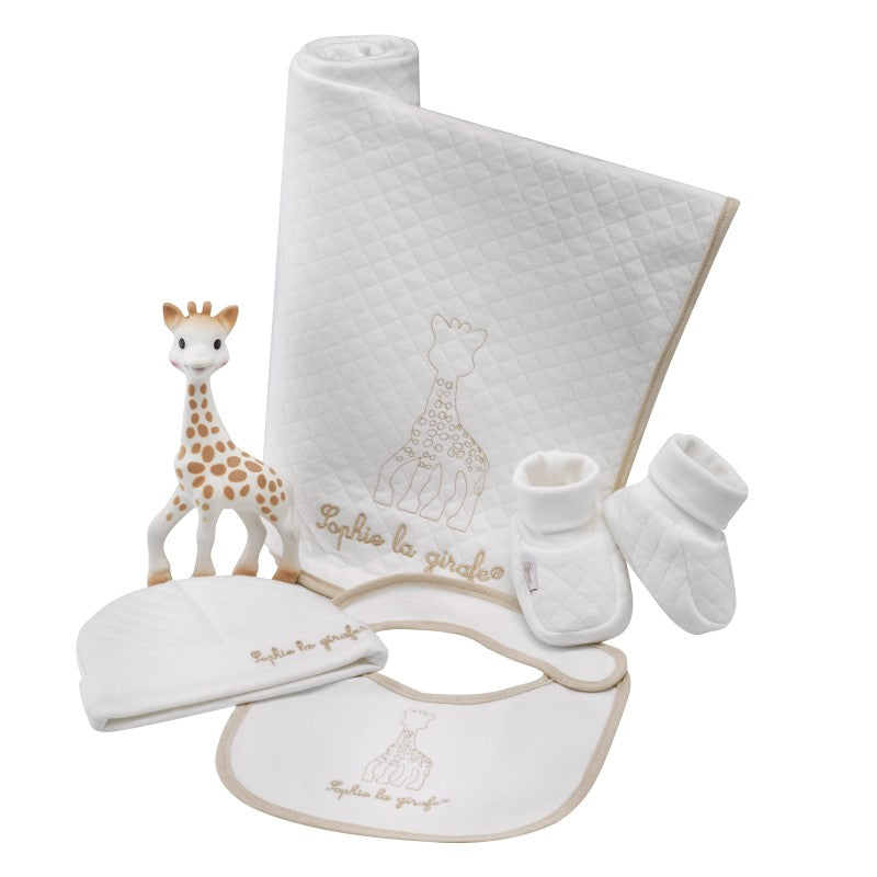 Sophie la girafe Geburtsset – Weiss, Bio Baumwolle