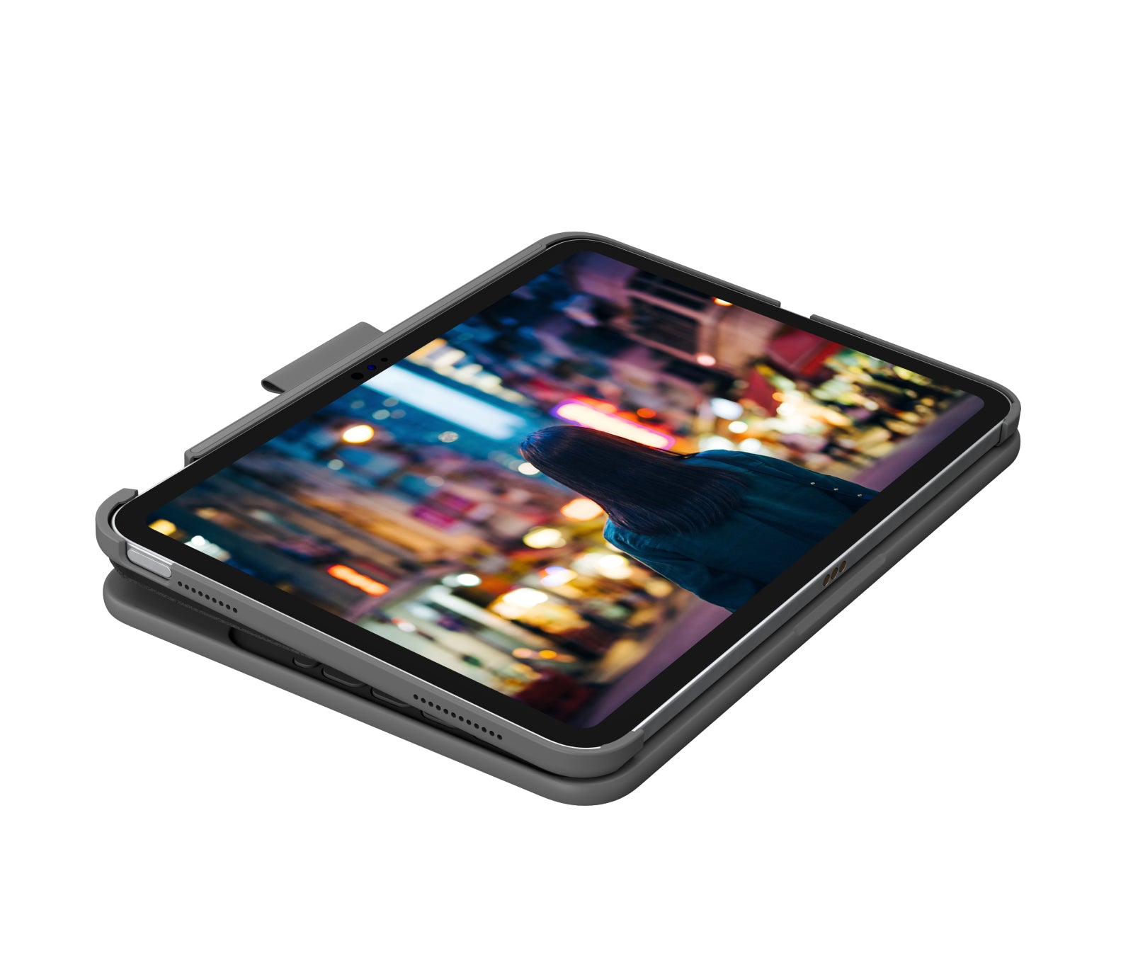 Logitech Slim Folio – Tastatur, CH-Layout (DE-CH), Grau – für iPad (10. Generation)