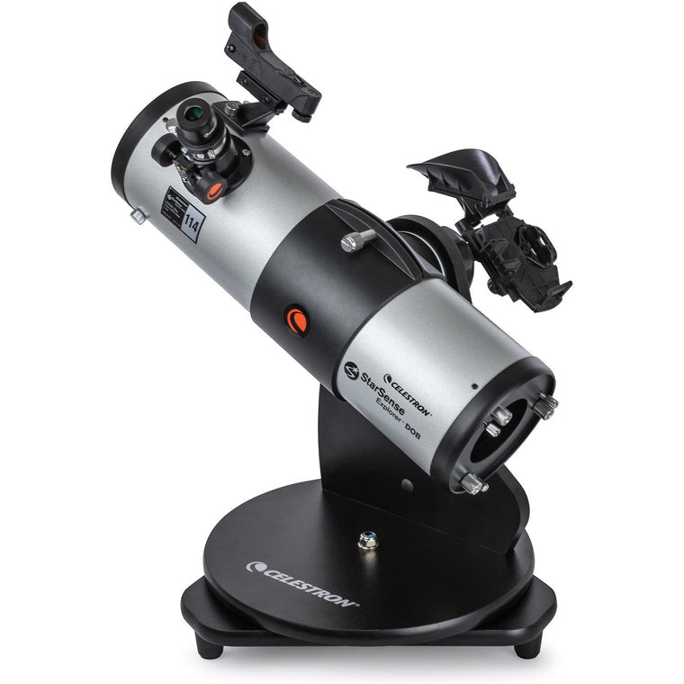 Celestron SSE 114mm Tabletop Dobson – Spiegelteleskop, 114 mm Öffnung, 450 mm Brennweite, f/4, Schwarz/Silber