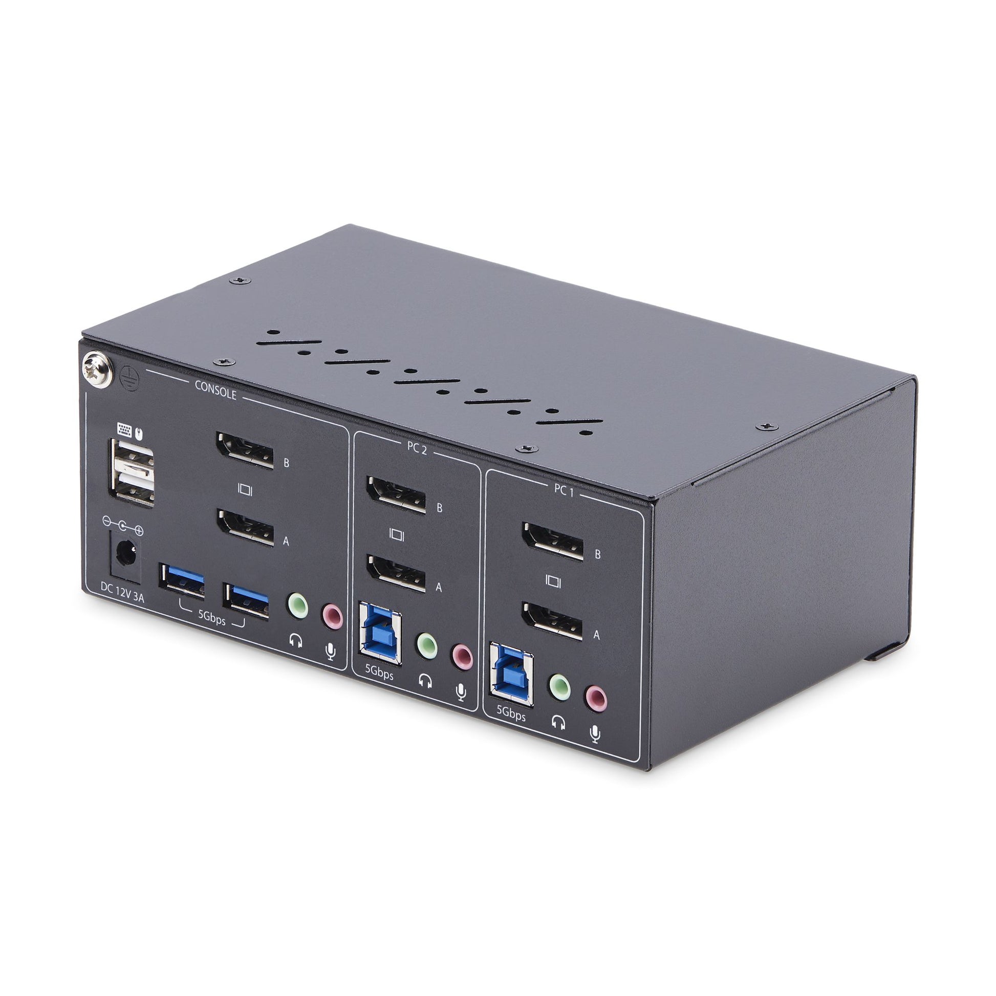 StarTech.com P2DD46A2 – 2-Port Dual-View DP KVM-Switch – 4K/60 Hz, USB 3.0-Hub, Audio