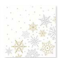 Paper + Design Servietten Glistering Snow – 33 × 33 cm, 3-lagig – 20 Stück