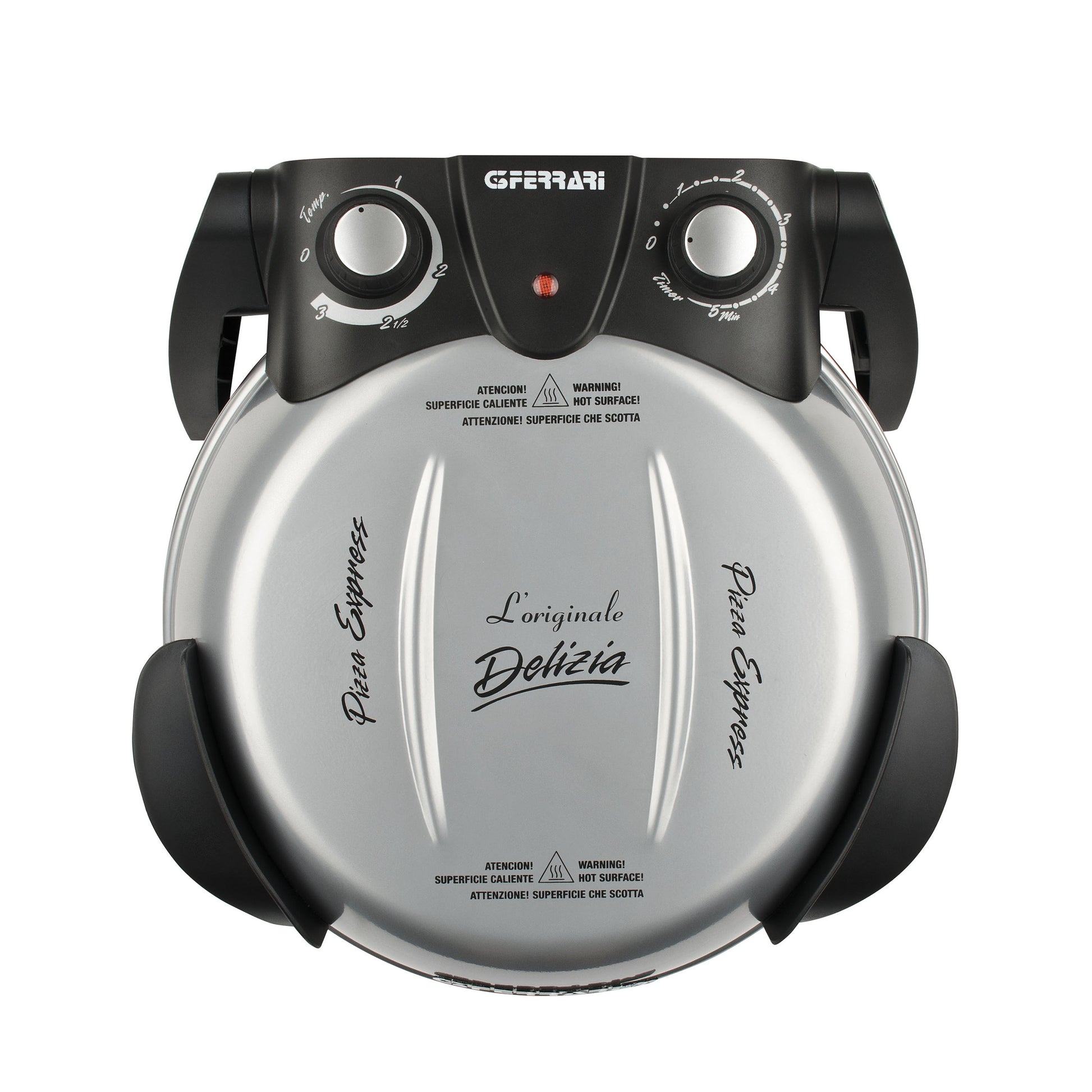 G3 Ferrari Pizzaofen Delizia (G1000606) – 1 Pizza, Ø 31 cm, 1200 W – schwarz/silber, Edelstahl
