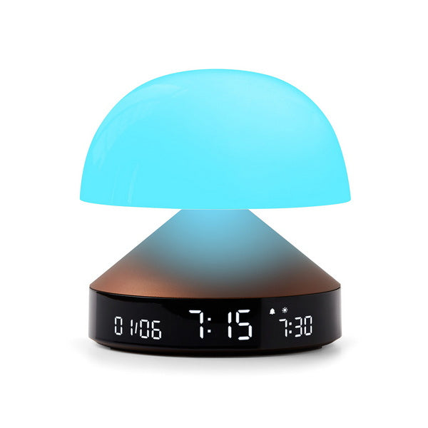 Lexon Lichtwecker Mina Sunrise – digital – 11,0 × 11,0 cm, bronze, Aluminium, USB, 5 Wecktöne