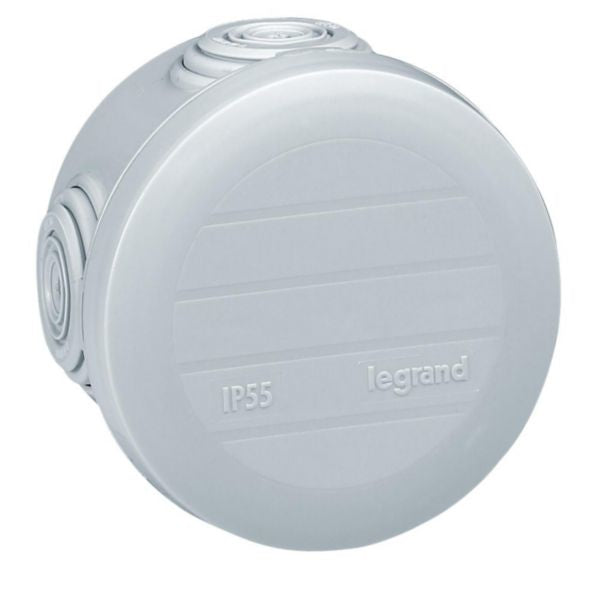 Legrand Aufputz-Box 60×60×40 mm, IP55, 4 Einführungen, Aufsteckbarer Deckel – Grau