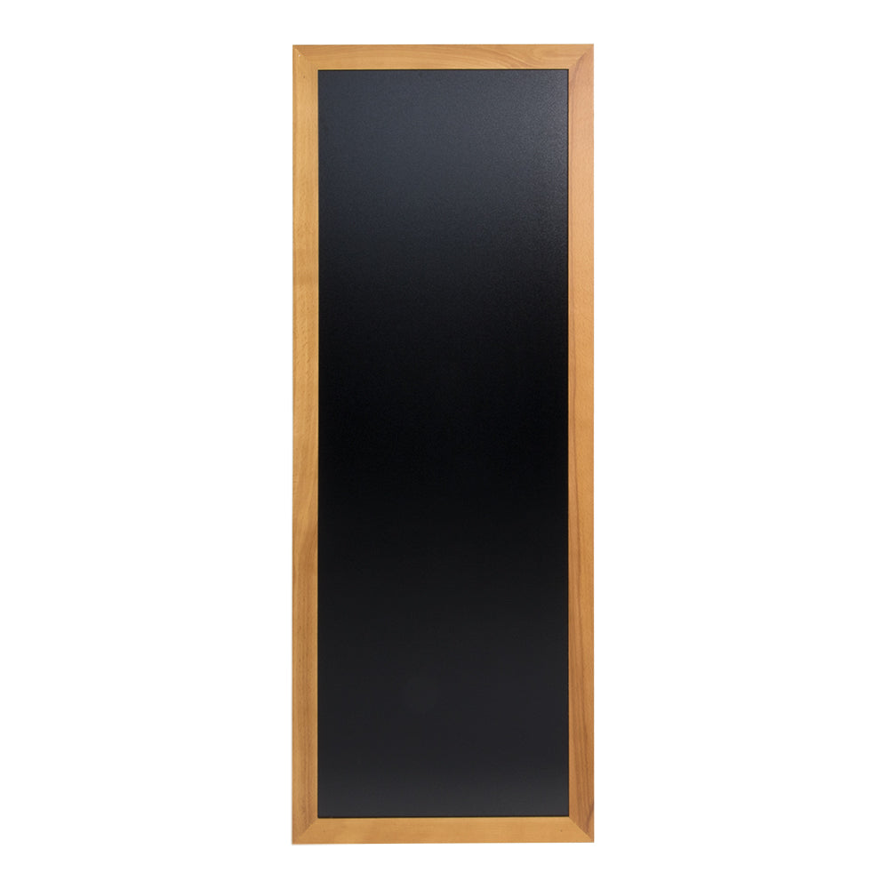 Securit Kreidetafel – 560 × 1'500 mm – Teakholzrahmen, Melamin, schwarz – für Kreidemarker