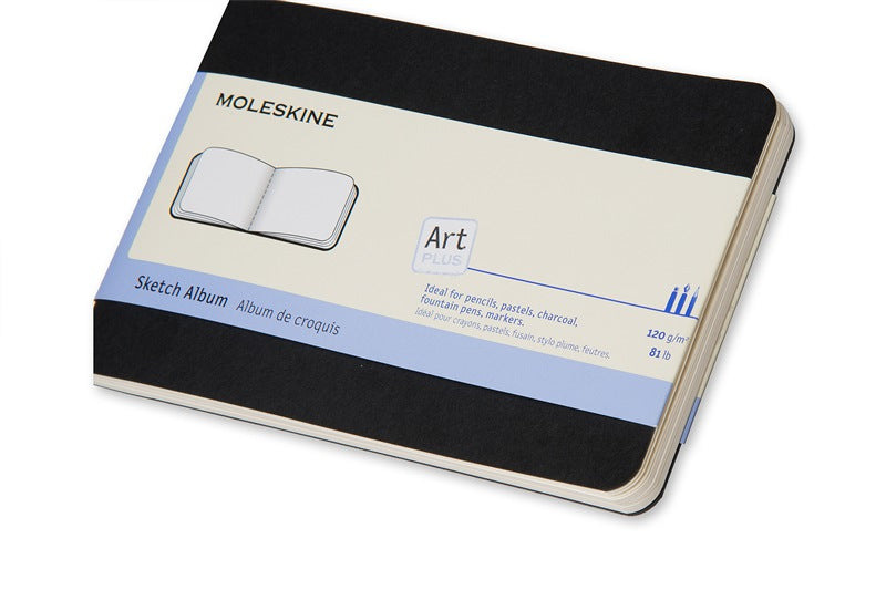 Moleskine Skizzenbuch, 9 × 14 cm, 120 g/m², 72 Seiten, schwarz, säurefrei