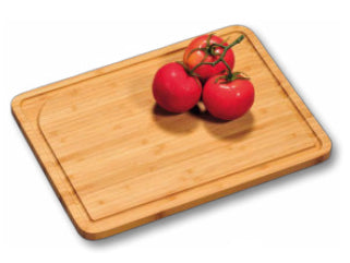 Kesper Schneidebrett 36 × 26 × 1,6 cm, Bambus, mit Saftrille, Braun