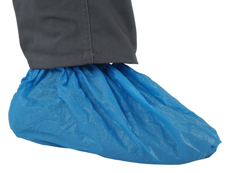 CPE-Überschuhe – Blau, 100 µm, 50 Stück – Einweg, Gummizug, rutschhemmend