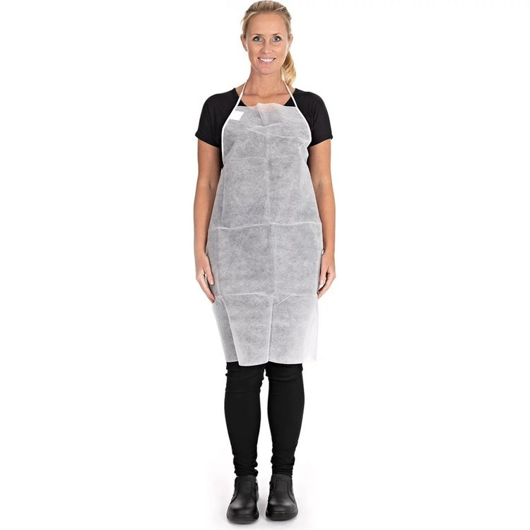 Einweg-Schürze – PP-Vlies, 70×90 cm, Weiss, 20 Stück (Beutel)
