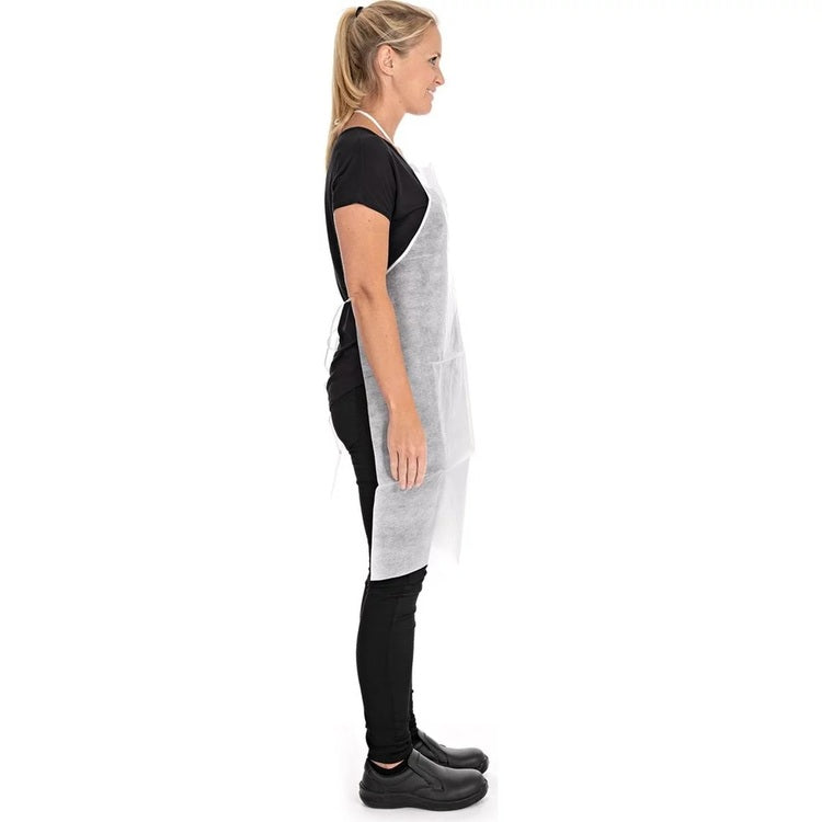 Einweg-Schürze – PP-Vlies, 70×90 cm, Weiss, 20 Stück (Beutel)
