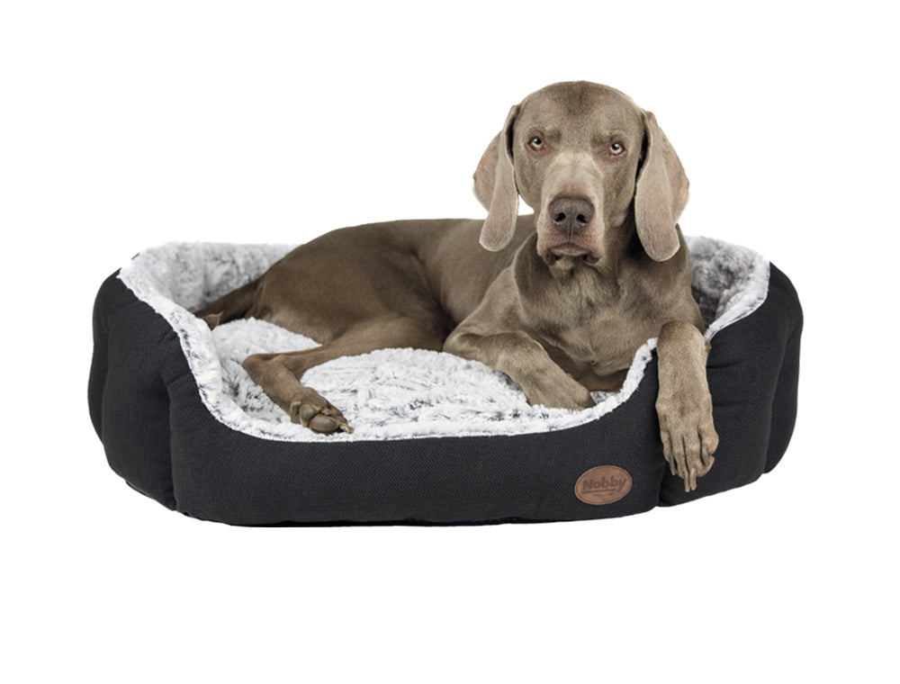 Nobby Comfort Cacho Nest-Haustierbett – 86 × 70 × 24 cm, Mikrofaser, Dunkelgrau