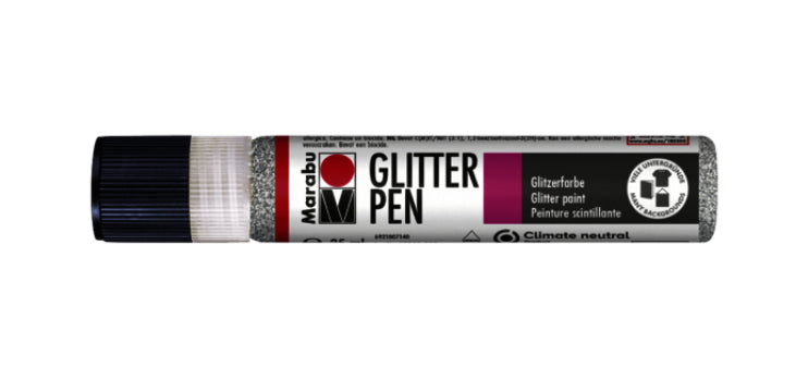 Marabu Pearl Pen – silber, glitter, 25 ml, für Papier, Glas & Textilien