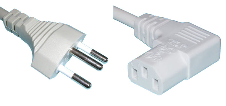 Diggelmann Netzkabel T12-C13 – Weiss, T12 zu C13