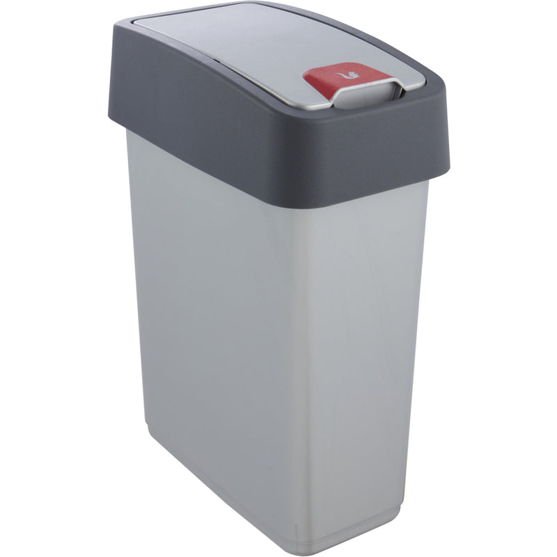 keeeper Schwingdeckel-Abfalleimer magne – 10 l – Kunststoff (PVC), rechteckig – grau