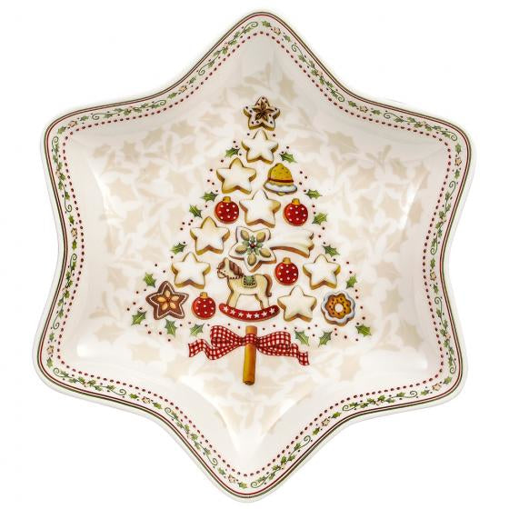 Villeroy & Boch Winter Bakery Sternschale – 800 ml, Ø 27 cm, Porzellan, Mehrfarbig, mikrowellengeeignet