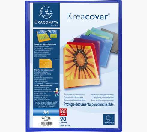 Exacompta Sichtbuch Kreacover, für A4, 90 Hüllen – PP – mehrfarbig, 8er-Pack