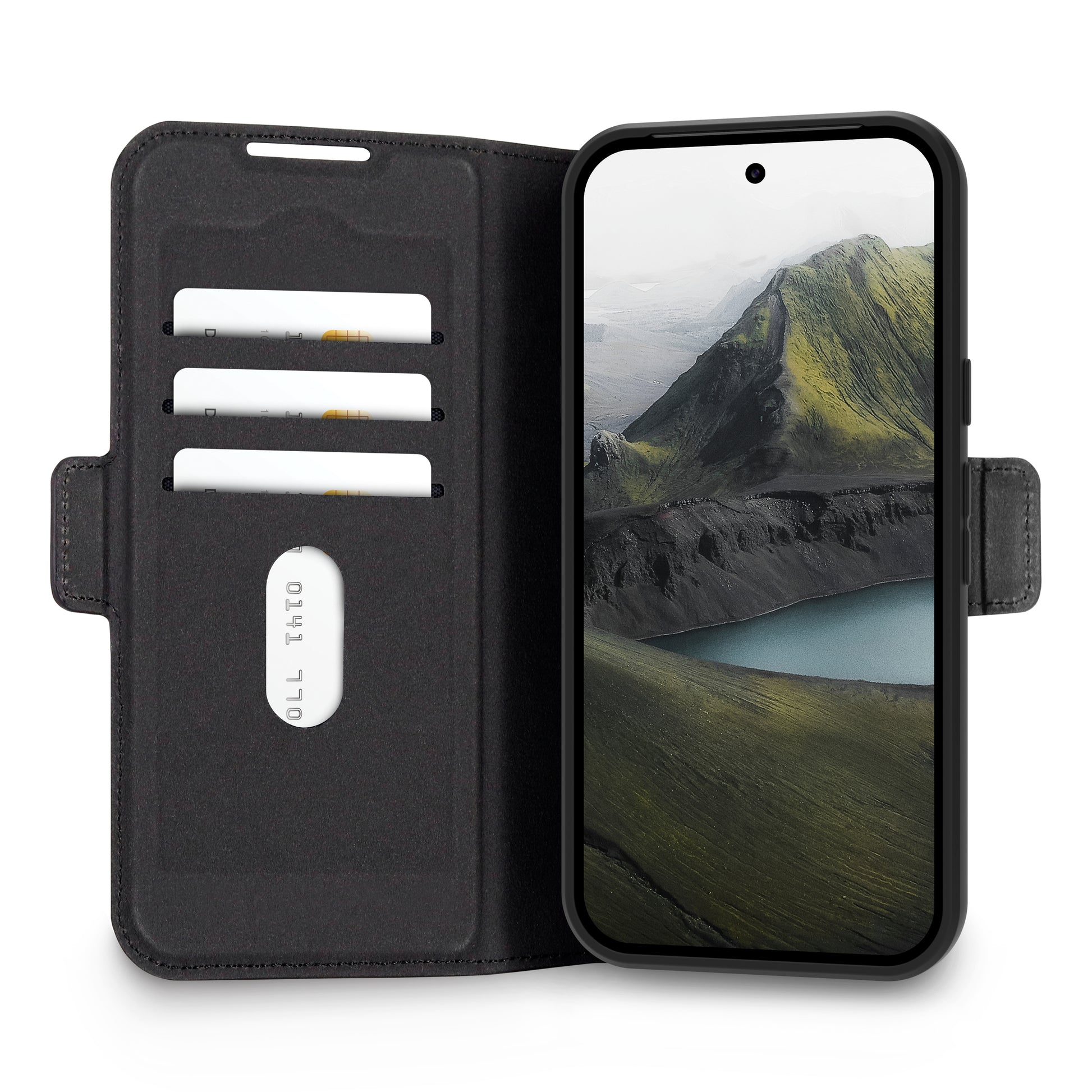 dbramante1928 Oslo Pro Wallethülle – für Google Pixel 10/10 Pro, MagSafe, 3 Kartenfächer, PU, Schwarz