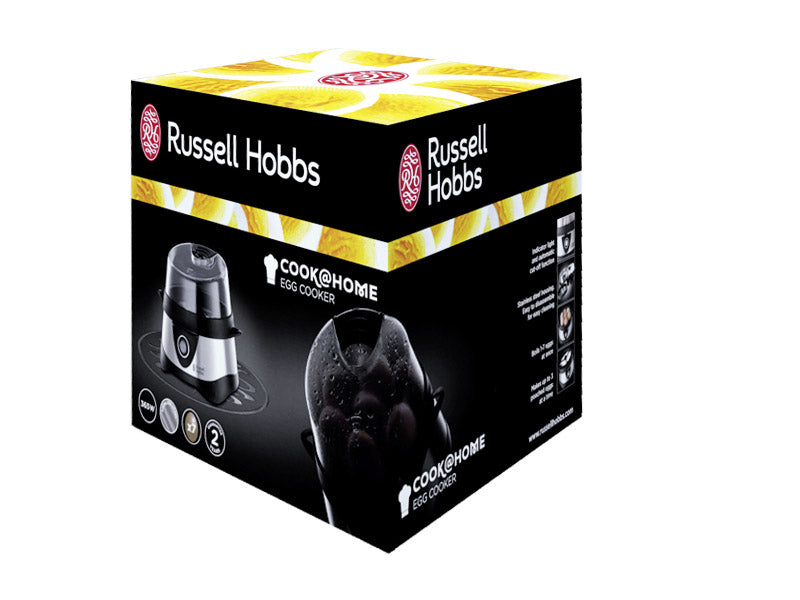 Russell Hobbs Eierkocher Stylo 14048-56 – 7 Eier, Pochierfunktion, 365 W – Schwarz/Edelstahl