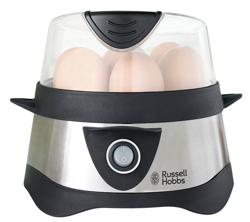 Russell Hobbs Eierkocher Stylo 14048-56 – 7 Eier, Pochierfunktion, 365 W – Schwarz/Edelstahl