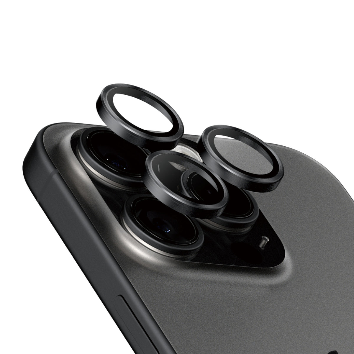 PanzerGlass Hoops Titanium – Kameraschutz, Privatsphäre-Filter – für iPhone 15 Pro/15 Pro Max – Schwarz