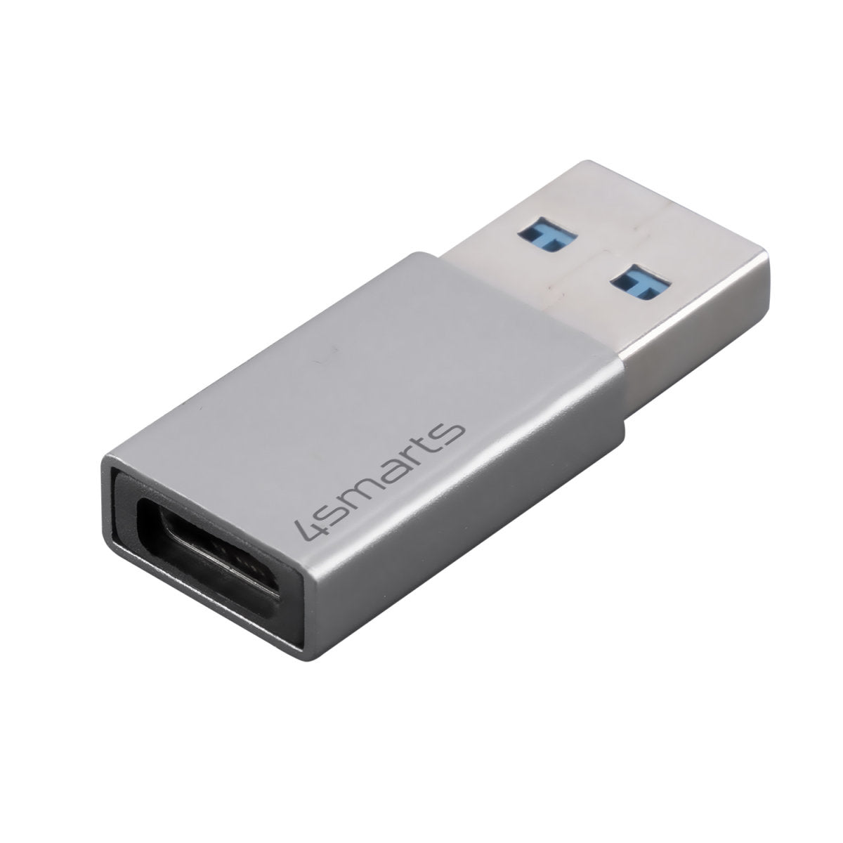4smarts 540275 Adapter USB-A zu USB-C – USB 3,2 Gen 1 (5 Gbit/s), 2 Stück, Grau, für Windows, macOS, Android